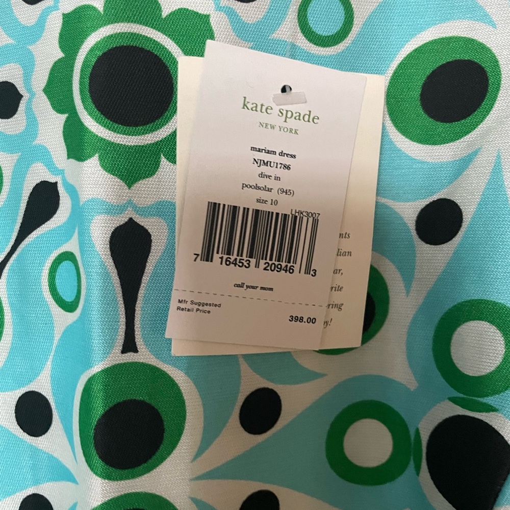 Kate Spade Blue and Green Patterned Sheath Mariam Dress - Picture 4 of 6